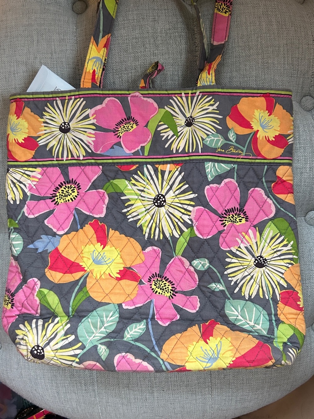 Vera Bradley Jazzy Blooms Tote Bag - Picture 5 of 6